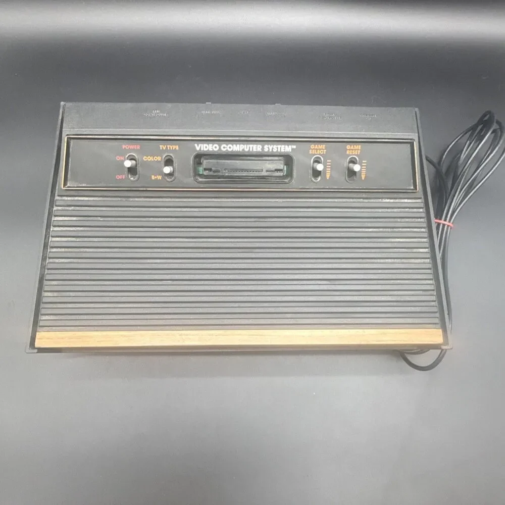 Atari 2600 CX-2600A Wood Grain 4 Switch Console untested Works for Parts/Repair